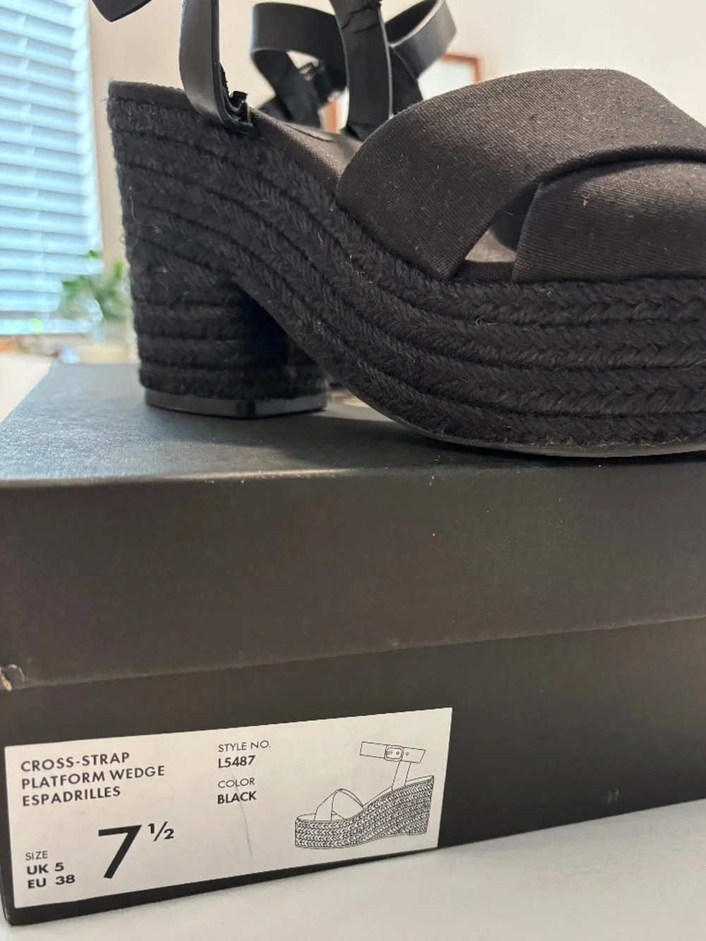 J. Crew Cross-Strap Platform Wedge Espadrilles Size 7.5